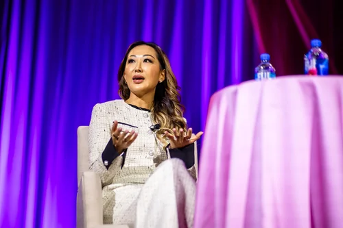 Dr. Tiffany Moon keynote Q&A at ACE Scholarships Women's Luncheon Seawell Ballroom Denver