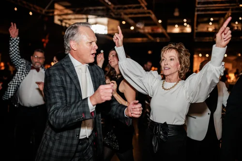 Audience at corporate holiday party program Parker Colorado event photographer
