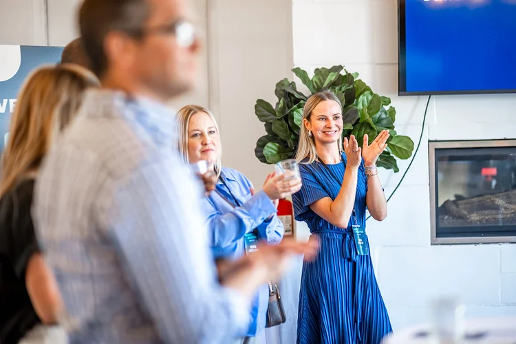 Colorado event photographer corporate networking happy hour Hampton Social House Denver