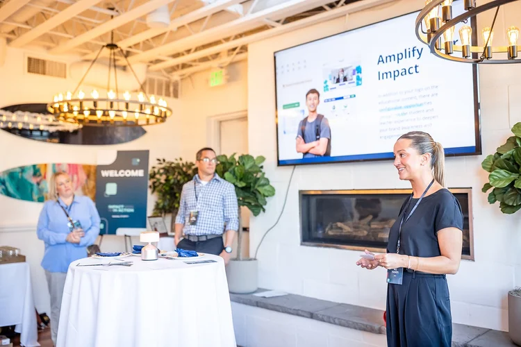 Impact in Action banner EVERFI social impact happy hour Hampton Social House Denver Colorado