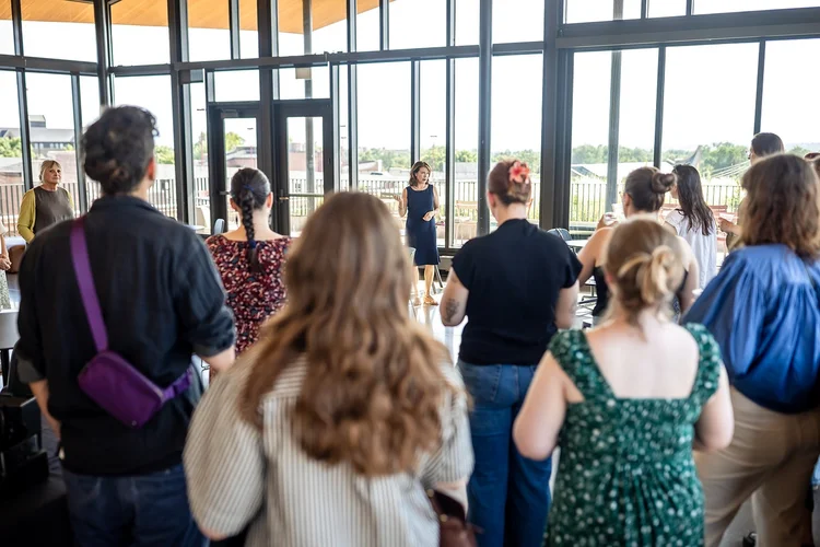 Intern networking candid at University of Denver Denver Colorado event photographer
