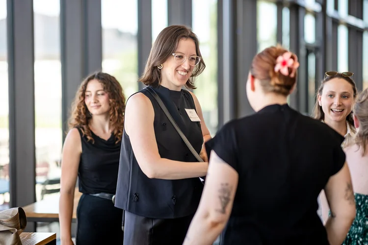 Guests connecting at University of Denver networking event Denver Colorado photographer