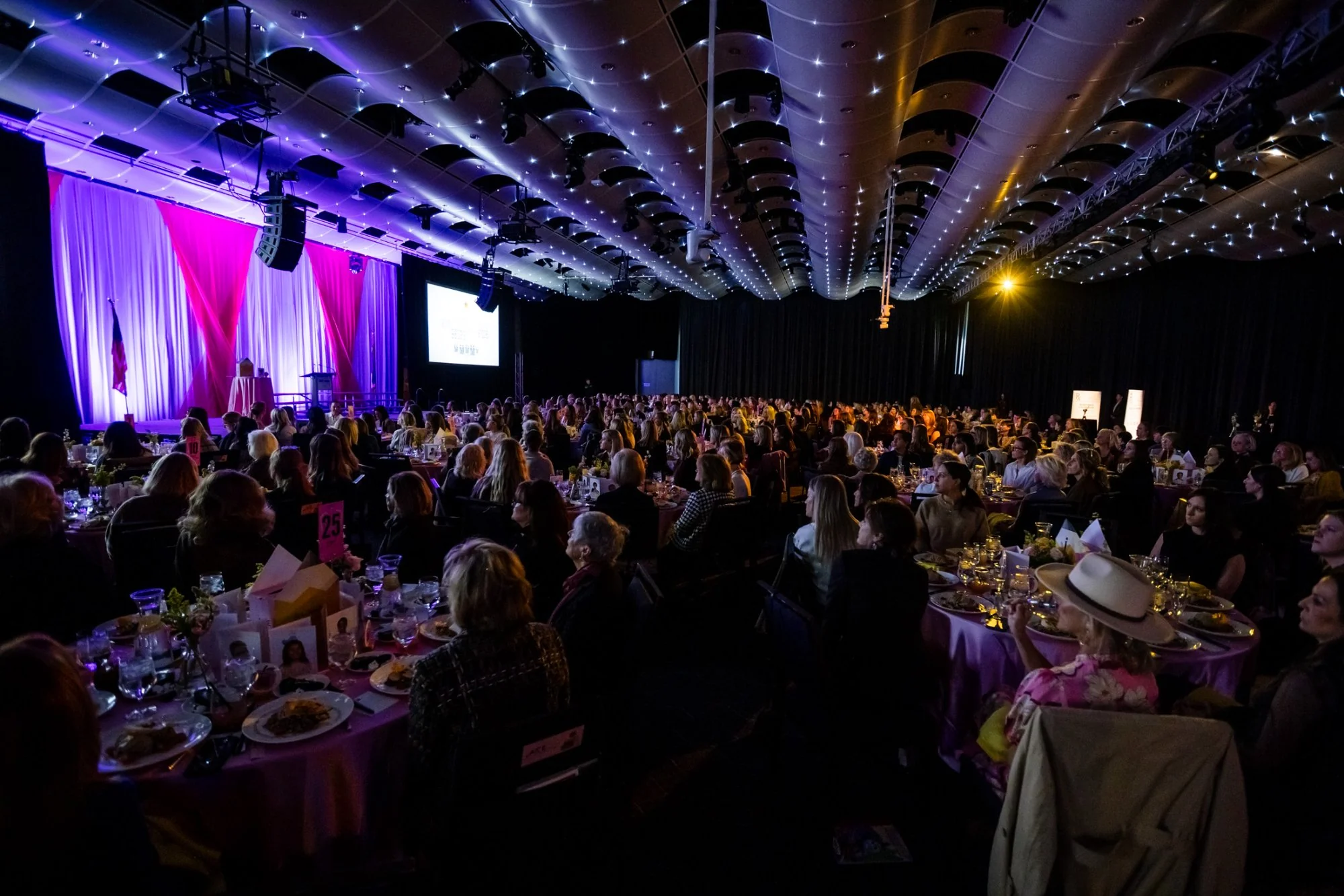 large corporate gala photography full room view at Seawell Ballroom Denver Colorado